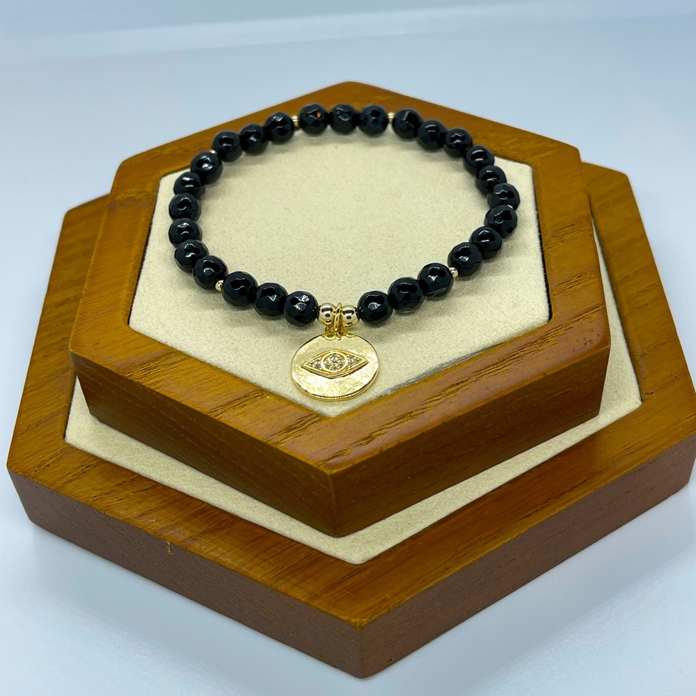 Onyx Evil Eye Bracelet